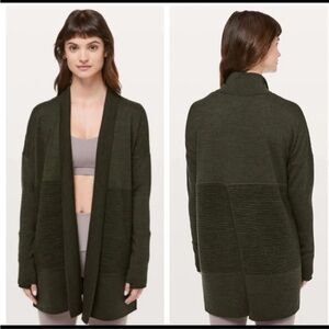 Lululemon Sweater Womens Sit In Lotus Wrap II Cardigan Ribbed Merino Wool XS 2 ?